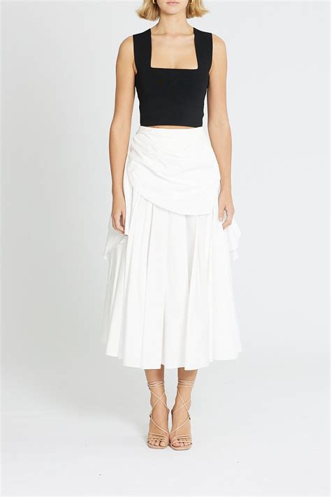 Hire High Waisted Pleated Skirt in White | AWAKE | GlamCorner