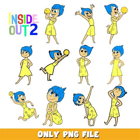Joy Inside Out 2 bundle png, Inside Out 2 png, Disney cartoon png, Dig ...