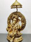 Buy Brass Superfine Ganesha seated on a throne with umbrella 18 inch ...