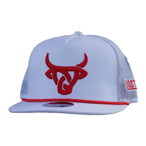 WHITE 3D RED LOGO ROPE HAT WHITE LOST CALF
