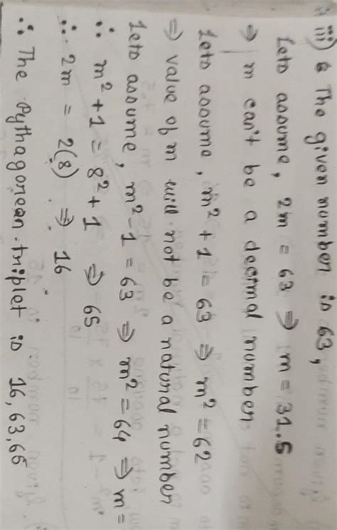 Write a Pythagorean triplet whose one number is63 - Brainly.in