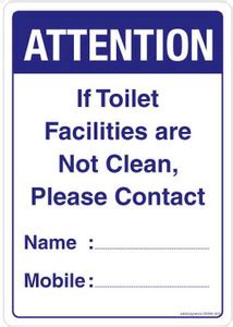 Safety Sign Store If Toilet Facilities Are Not Clean Emergency Sign ...