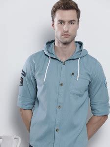 The Indian Garage Co. Men Solid Casual Blue Shirt - Buy The Indian ...