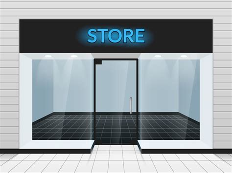 Shop front or store front view illustration. template of design fashion ...
