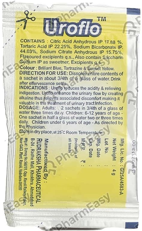 Buy Uroflo Lemon Flavour Sugar Free Granules 4gm Online at Flat 15% OFF ...