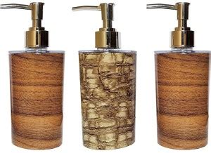 The Craft Store Soap Dispenser Bottle Wooden Finish Set with Pump for ...
