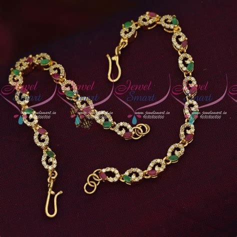 EC18233 American Diamond Stones Gold Plated Jewellery Ear Mattal Chain ...