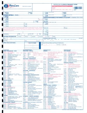 PATHOLOGY CLINICAL REQUEST FORM - Fill and Sign Printable Template Online