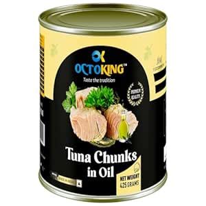Octoking Canned Tuna Chunks in Oil, 425g Pack of 2 : Amazon.in: Grocery ...
