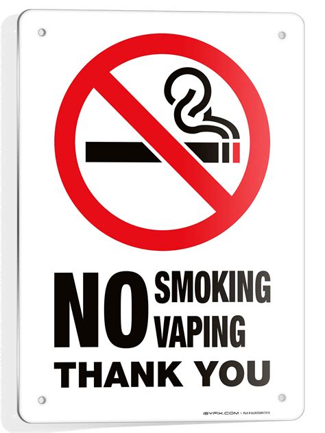 Buy “No Smoking No Vaping” – 1 Pack 10x7 Inch – 100% Rust Free .040 ...