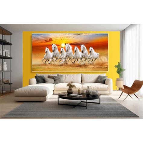 029 Best 7 horse painting seven running horses vastu painting S