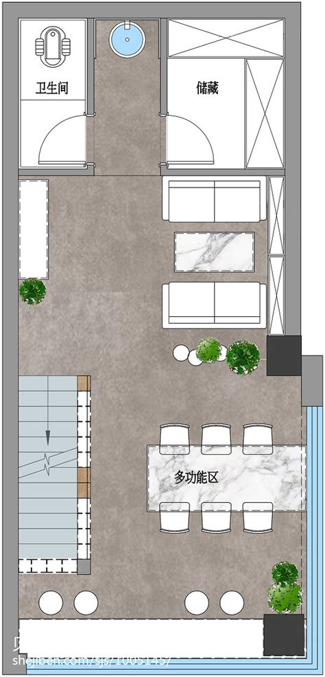 餐饮空间80平米装修案例_效果图 - Hana是只猫 - 设计本