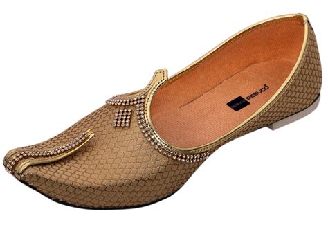 DEEUCO Men's Traditional Premium Golden Wedding and Sherwani Jutti ...