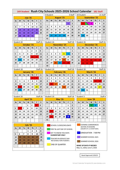 Rush City Public Schools MN Calendar 25-26 Revised [PDF] - EduCounty