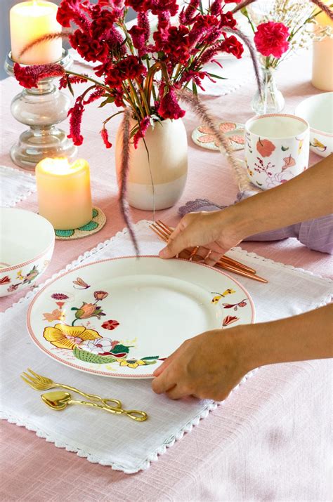 Buy Garden of Eden Fine China Ceramic Dinner Plates - Set of 6 Online ...