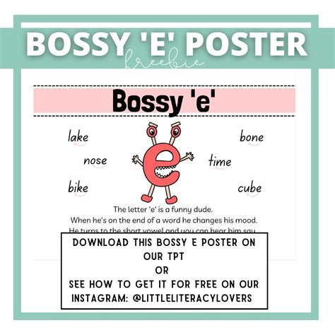 Bossy ‘e’ Poster | Funny dude, Words, Letter s