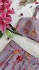 Lavender Tropical Print Crop Top Sharara & Jacket Set