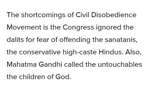 What were shortcomings of civil disobedience movement - Brainly.in