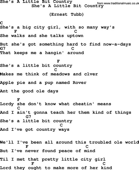 She's A Little Bit Country - Bluegrass lyrics with chords