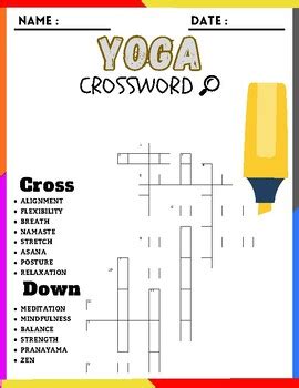 Yoga CrossWord Puzzle Activities by Kids shelves | TPT