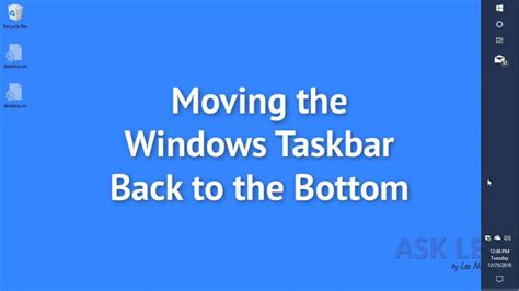 Image result for Move Windows Taskbar Back to Bottom