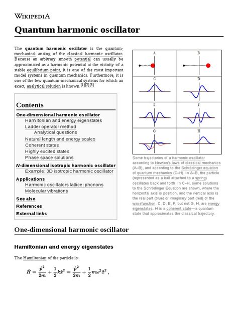 Quantum Harmonic Oscillator | PDF | Phonon | Hamiltonian (Quantum ...