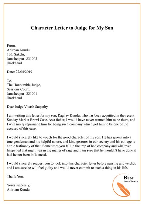 How To Write A Character Reference Letter For My Son ~ Ali Scribble