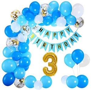 Aoes Third Happy Birthday Banner, Balloon Combo For Kids Party ...
