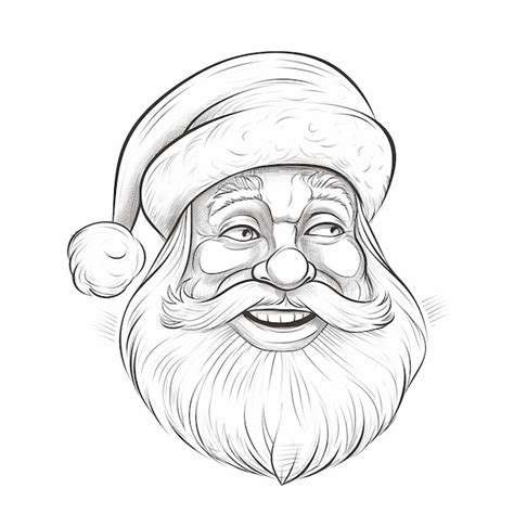 A santa clause drawing page line art | Premium AI-generated image