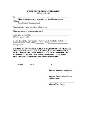 Michigan Notice of Commencement Form - Blank Fillable Template | Fill ...