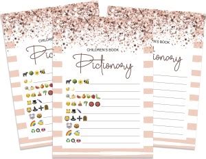 Inkdotpot 50 Pcs Baby Shower Game Children Books Pictionary Confetti ...