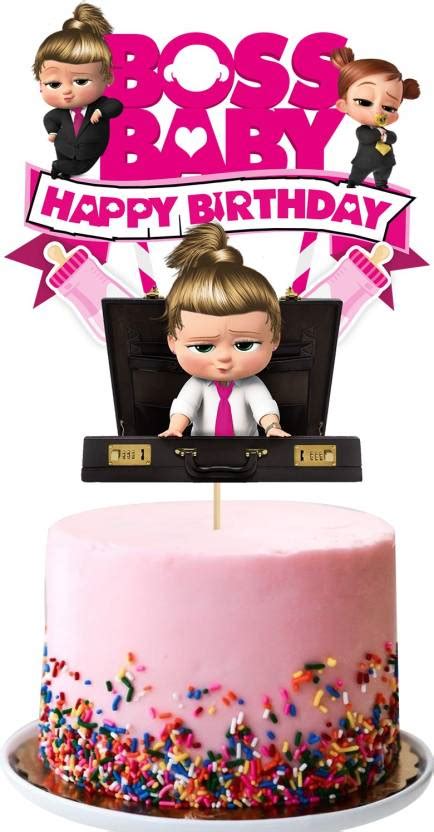 ZYOZI Boss Baby Girl Party for Boss Pink Girl Cake Toppers Baby Shower ...