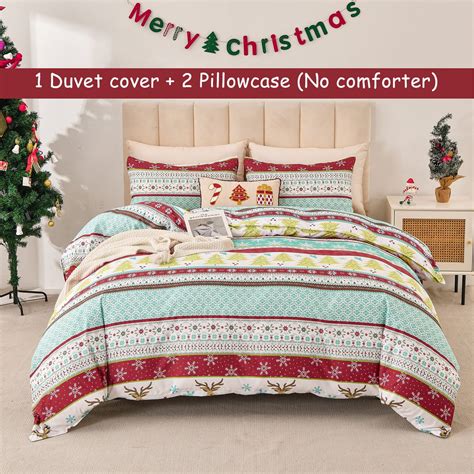 Jessy Home Christmas Bedding King Size Red Deer Quilt Microfiber ...