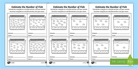 Estimate the Number of Fish Differentiated Worksheets