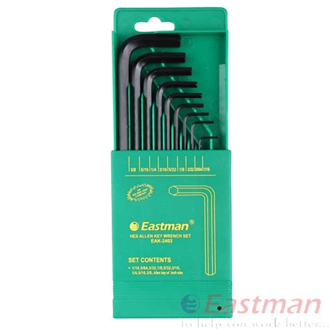 EASTMAN EAK-2403 Allen Key : 9 PC SET Chrome Vanadium Steel Phosphate ...