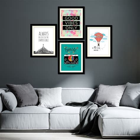 Good Vibes Only Quotes Premium Wall Frame Set of Four – Vibecrafts