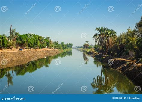 Beautiful Green Valley of Nile River Near City Luxor, Egypt, Africa ...