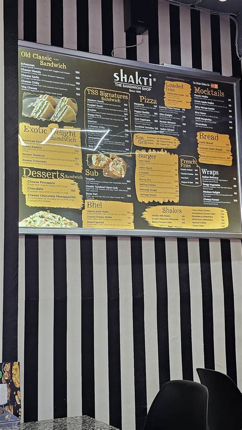 Menu at Shakti - The Sandwich Shop, Ahmedabad, Sardar Chowk