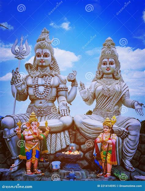 Shiva Parvathi God with Sons Photography Stock Image - Image of shiva ...
