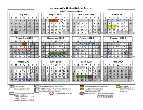 San Juan Unified Calendar