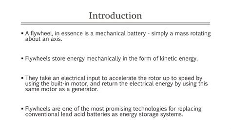 Flywheel energy storage system | PPTX