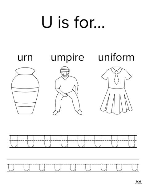Letter U Worksheets - 50 FREE Printables - PrintaBulk
