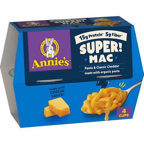 Annie's Super! Mac Microwave Pasta and Classic Cheddar Cups, 4 Ct, 11. ...