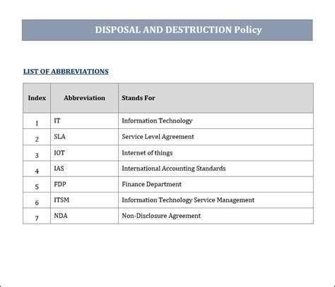 Disposal and Destruction Policy – ITSM Docs - ITSM Documents & Templates