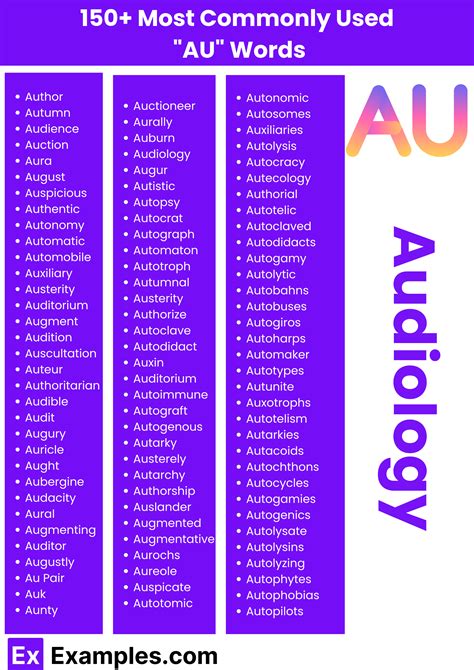 Words Start With Au