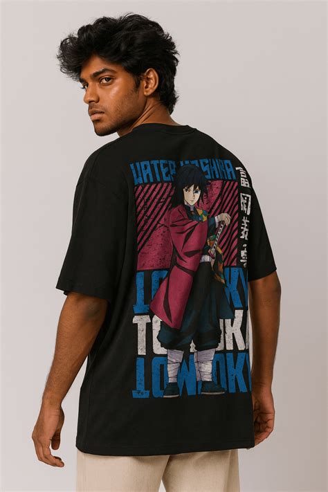 Giyu Tomioka Demon Slayer Oversized Black Oversized T-Shirt – Stichin