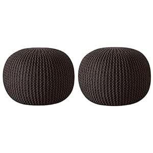 Bezzilish Home Pouf for Living Room Sitting Round Ottoman Bean Filled ...