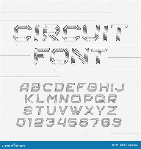 Circuit Alphabet Font. Neon Color Letters And Numbers. Vector Illustration | CartoonDealer.com ...