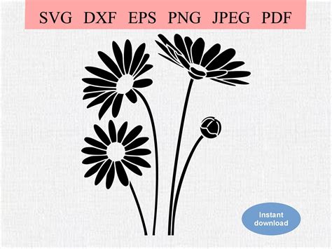 Daisy Flowers, Flower Bud, Stencil Art, Stencils, Nail Drawing, Cricut, Image Downloads, Make A ...