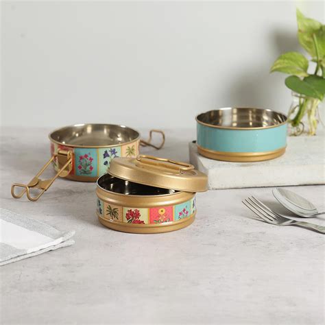 Buy INDIA CIRCUS Blossom Treasure Stainless Steel Lunch Box from India ...